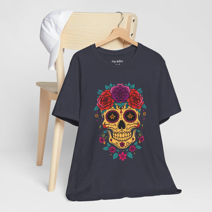 Day of the Dead Sugar Skull Tee — Floral Calavera Graphic T-Shirt