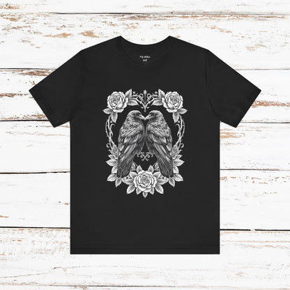 Raven Romance Tee — Gothic Floral Crow T-Shirt