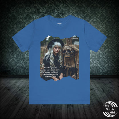 My Gothic Girl T-Shirt "Scarecrow Friend" – Whimsy Goth Streetwear, Dark Poetry Fashion, Alt Aesthetic Apparel