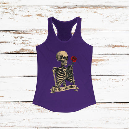 Be My Valentine Gothic Skeleton — Women's Racerback Tank Top