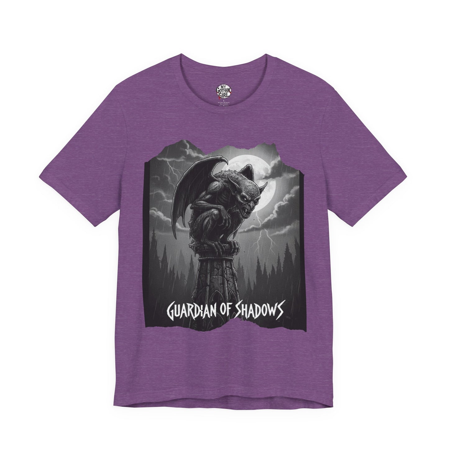 "Guardian of Shadows"  Gothic Graphic T-Shirt – Alt Aesthetic Poetic Goth Streetwear