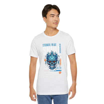 Eternal Blue Skull Flame Gothic Tee