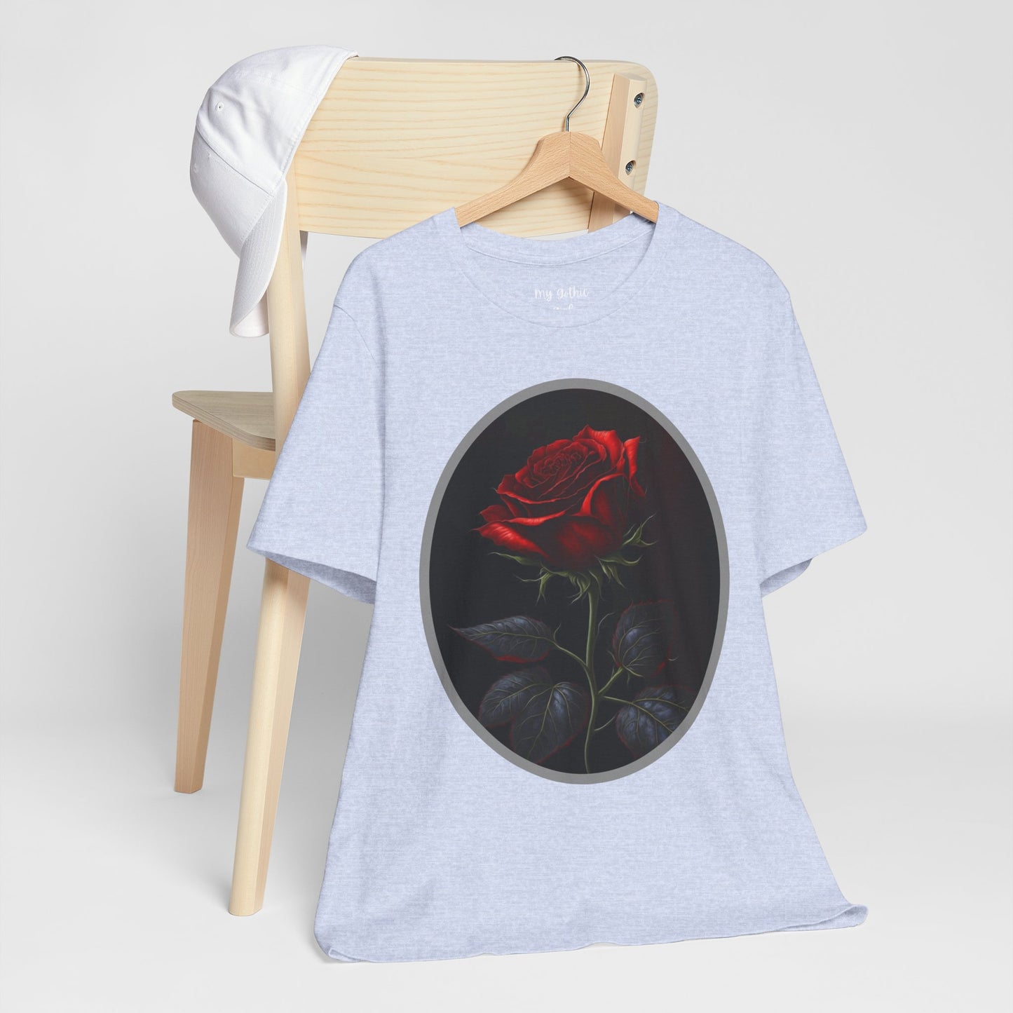 My Gothic Girl T-Shirts for Women & Men "Linda's Red Rose" Dark Aesthetic & Alternative Tees – My Gothic Girl