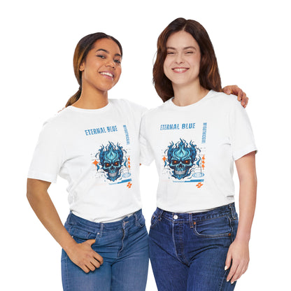 Eternal Blue Skull Flame Gothic Tee
