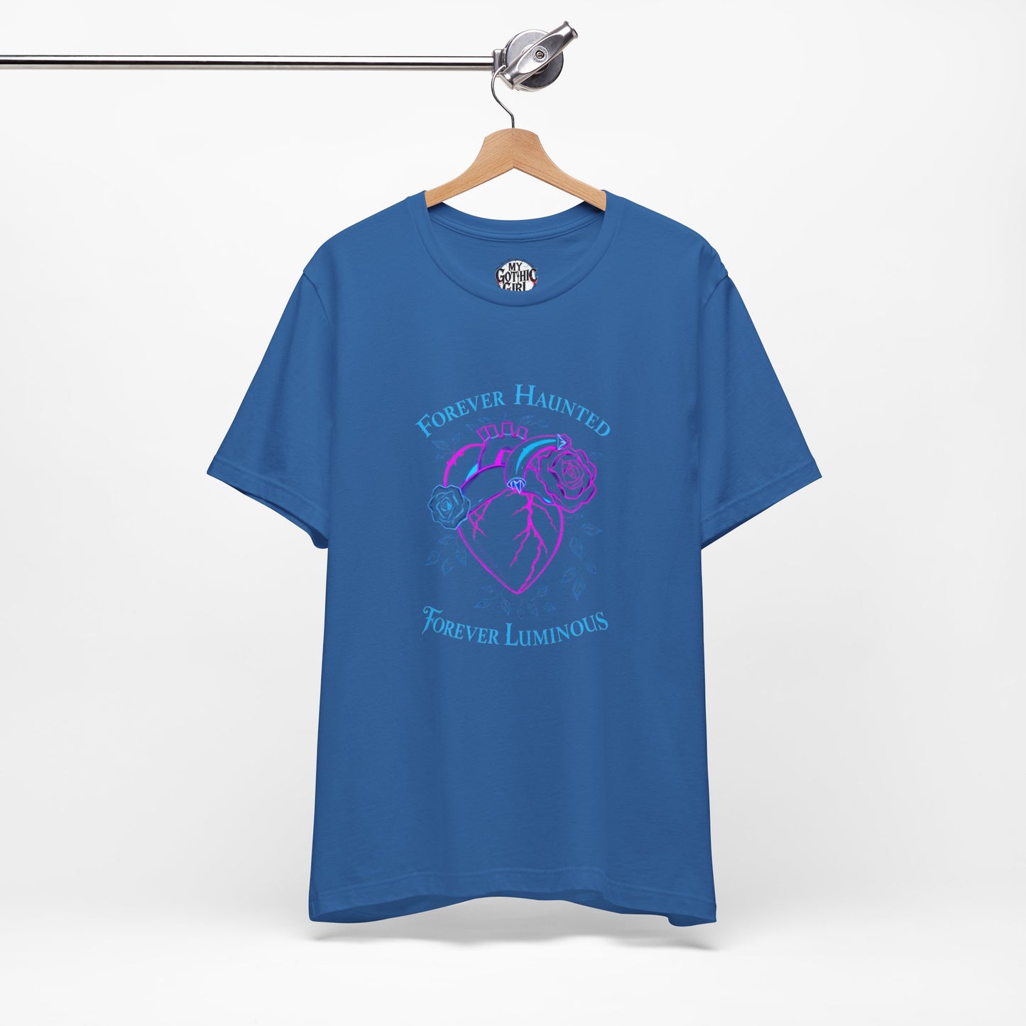 "FOREVER HAUNTED, FOREVER LUMINOUS"  Gothic Graphic T-Shirt – Alt Aesthetic Poetic Goth Streetwear