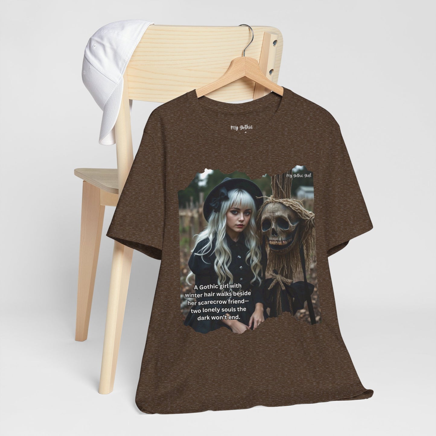 My Gothic Girl T-Shirt "Scarecrow Friend" – Whimsy Goth Streetwear, Dark Poetry Fashion, Alt Aesthetic Apparel