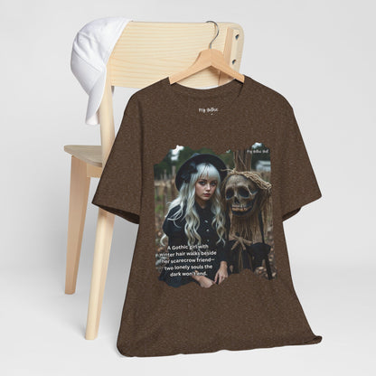 My Gothic Girl T-Shirt "Scarecrow Friend" – Whimsy Goth Streetwear, Dark Poetry Fashion, Alt Aesthetic Apparel
