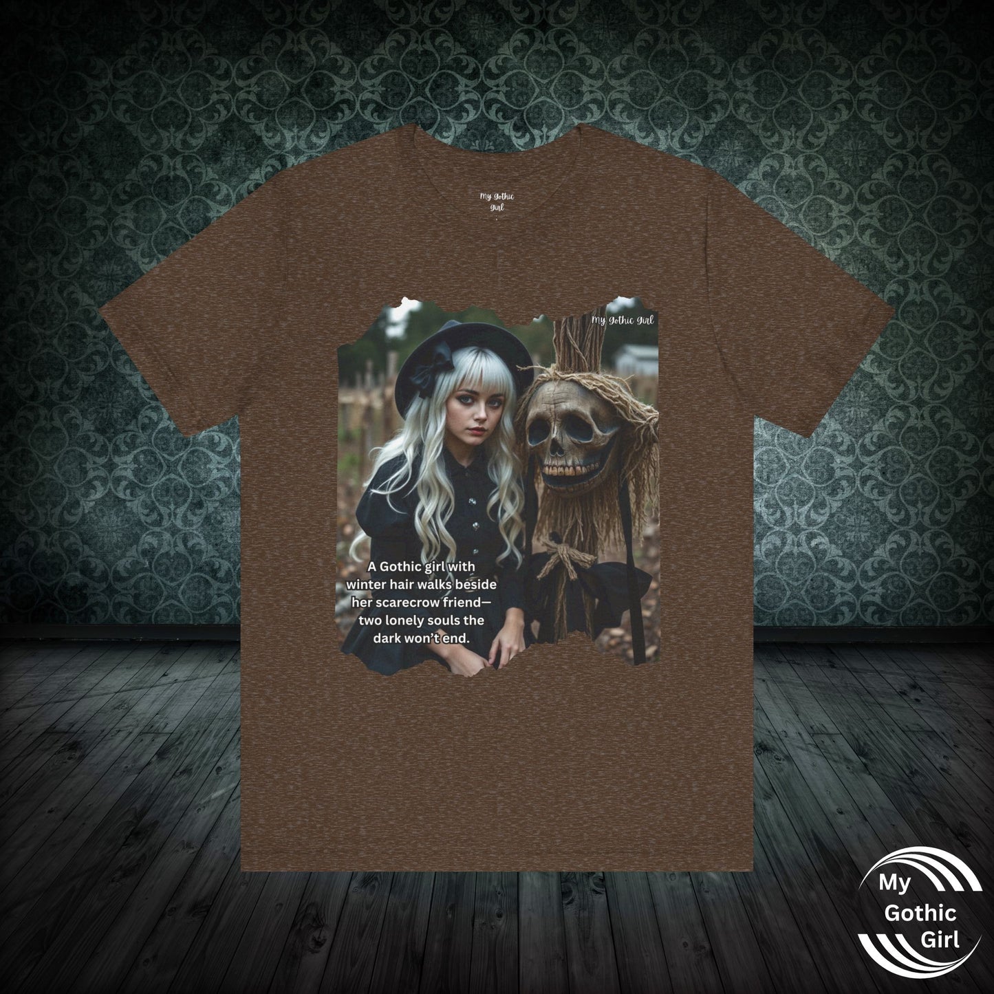 My Gothic Girl T-Shirt "Scarecrow Friend" – Whimsy Goth Streetwear, Dark Poetry Fashion, Alt Aesthetic Apparel