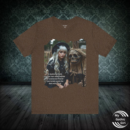 My Gothic Girl T-Shirt "Scarecrow Friend" – Whimsy Goth Streetwear, Dark Poetry Fashion, Alt Aesthetic Apparel