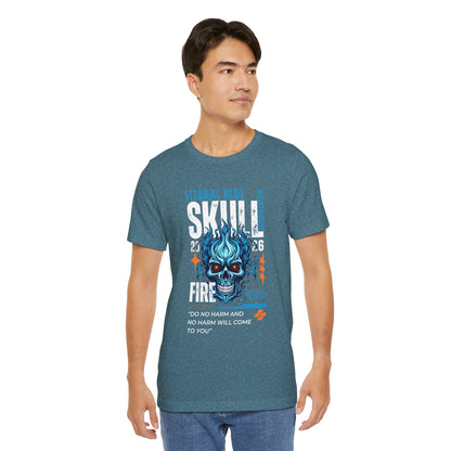 Eternal Blue Skull Flame Gothic Tee