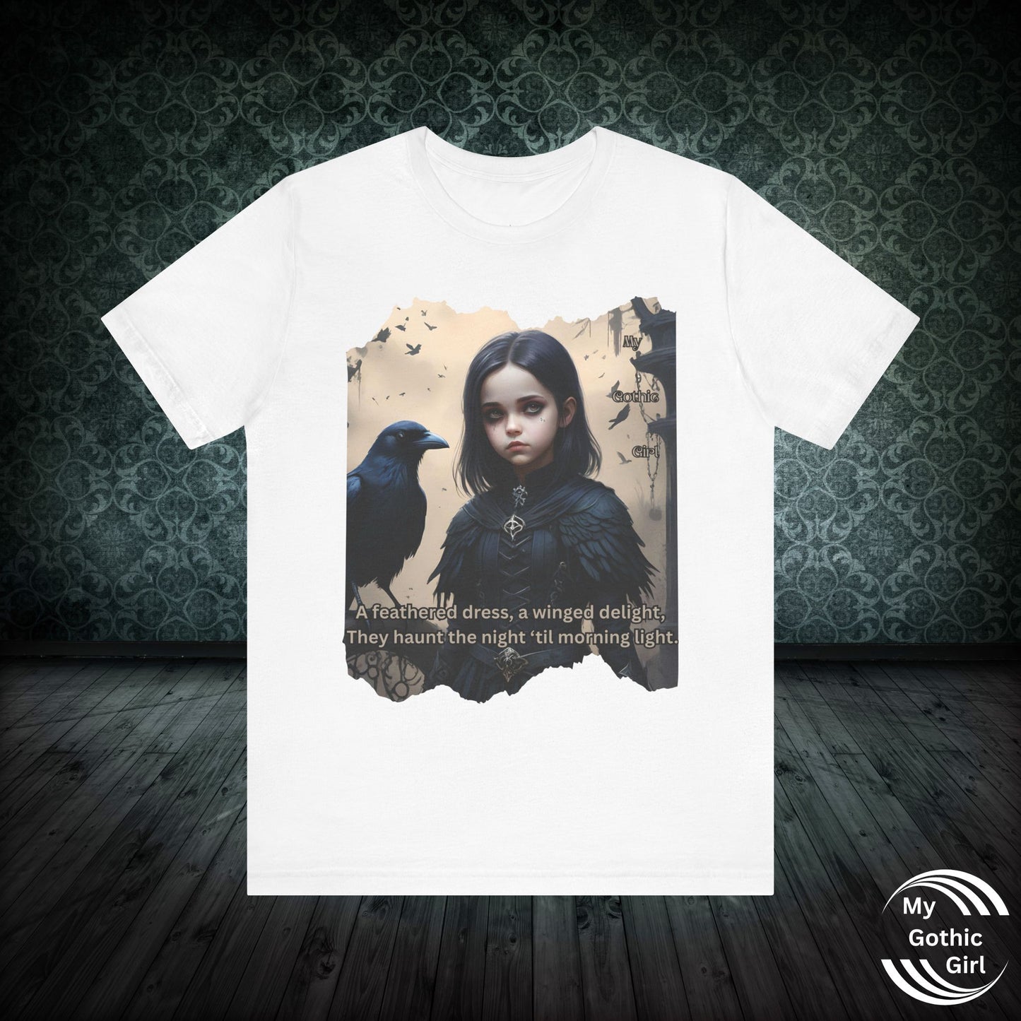 My Gothic Girl T-Shirt "Black Raven"  Whimsy Goth, Goth Fashion, Poetic Gothic Street Wear