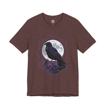 "The Raven and Moon"  Gothic Graphic T-Shirt – Alt Aesthetic Poetic Goth Street-wear