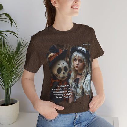 My Gothic Girl T-Shirt "Scarecrow Friend" – Whimsy Goth Streetwear, Dark Poetry Fashion, Alt Aesthetic Apparel