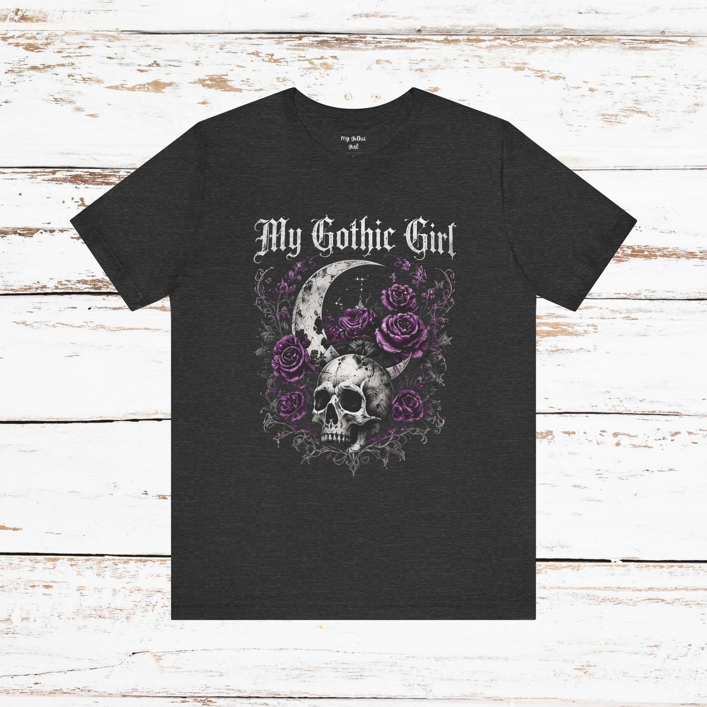 My Gothic Girl Skull Tee — Gothic Moon & Purple Roses T-Shirt