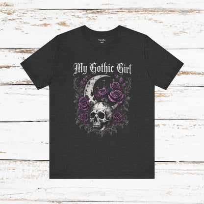 My Gothic Girl Skull Tee — Gothic Moon & Purple Roses T-Shirt