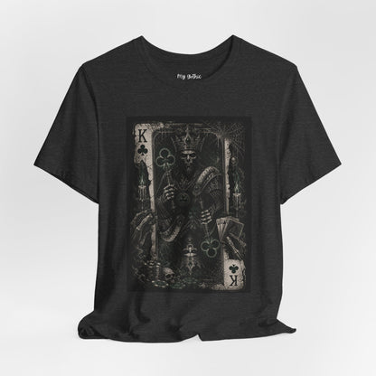 King of Clubs Gothic Playing Card Tee — Dark Skull Poker Graphic T-Shirt