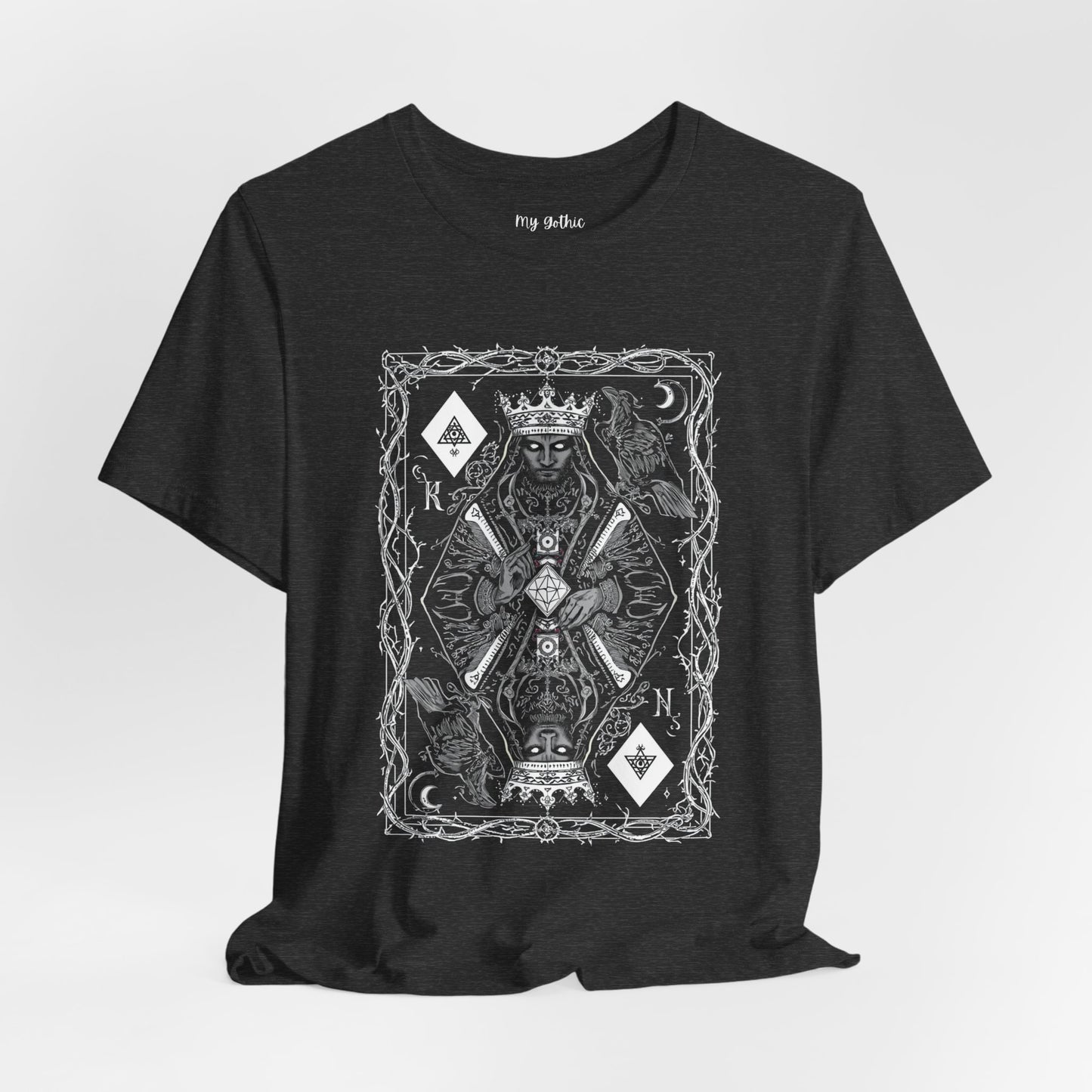 King of Diamonds Playing Card Graphic Tee — Dark Gothic King Design