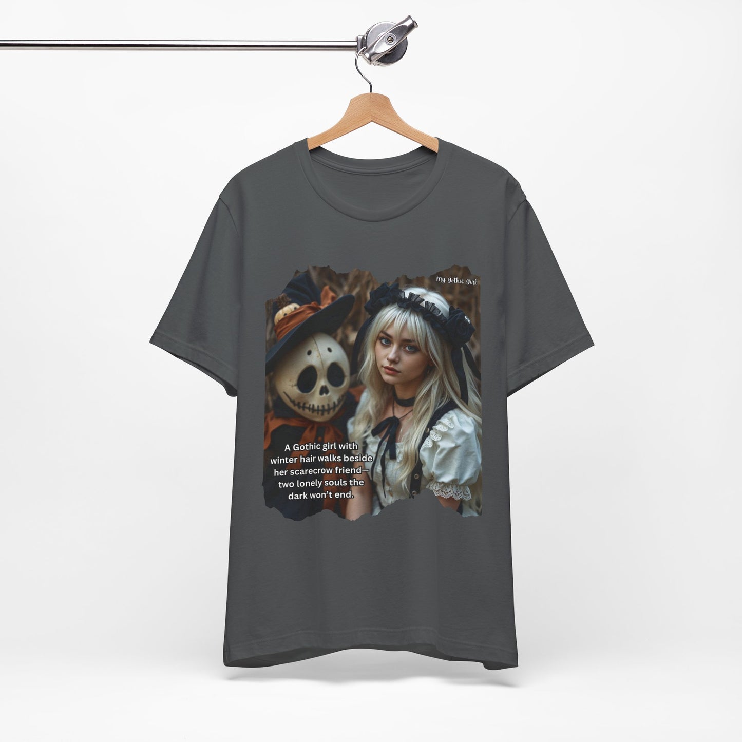 My Gothic Girl T-Shirt "Scarecrow Friend" – Whimsy Goth Streetwear, Dark Poetry Fashion, Alt Aesthetic Apparel