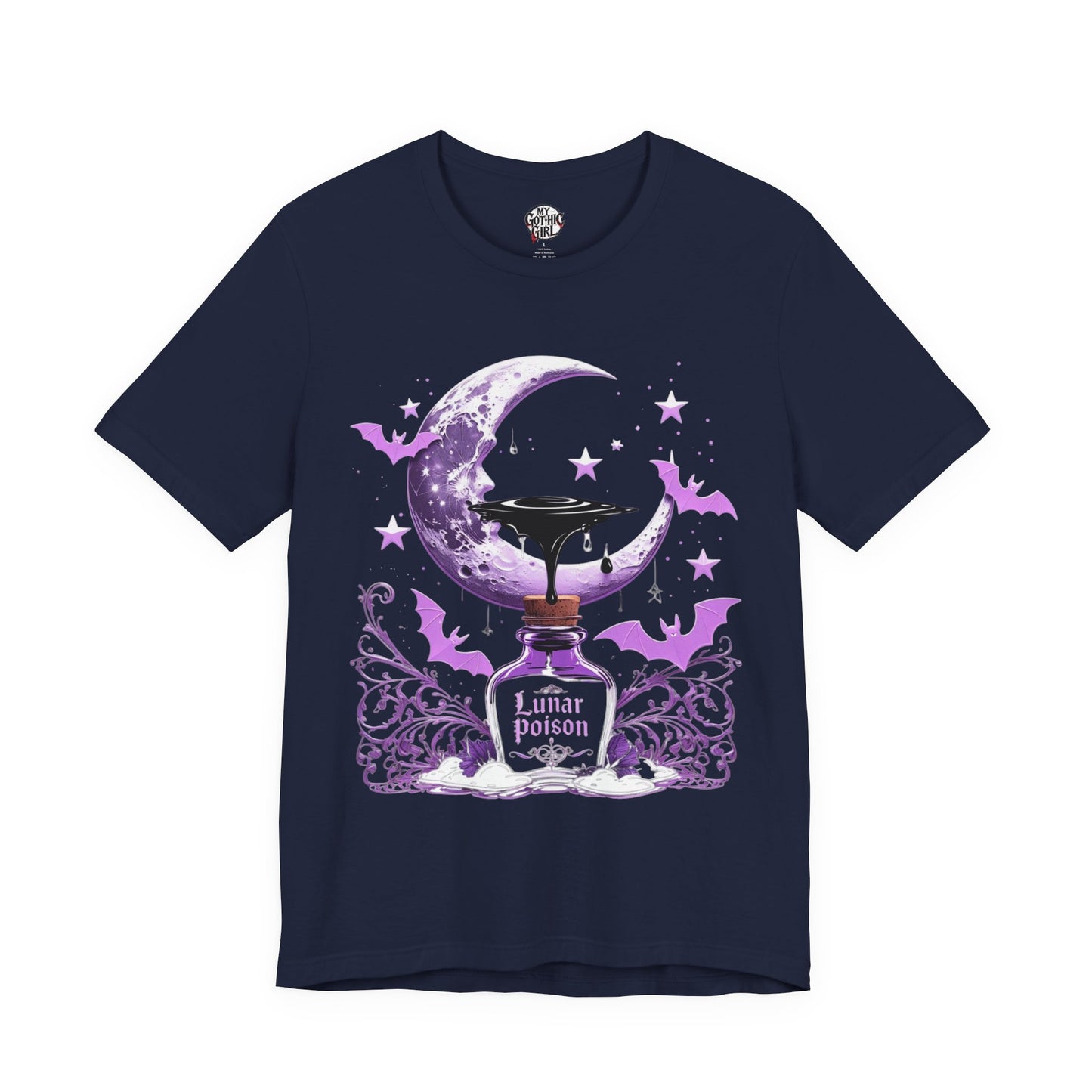 “Lunar Poison” — Celestial Alchemy Gothic Graphic T-Shirt – Alt Aesthetic Poetic Goth Street-wear