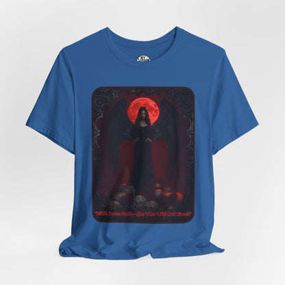 “Lilith Ascendant — She Who Will Not Kneel.” Graphic T-Shirt – Alt Aesthetic Poetic Goth Street-wear