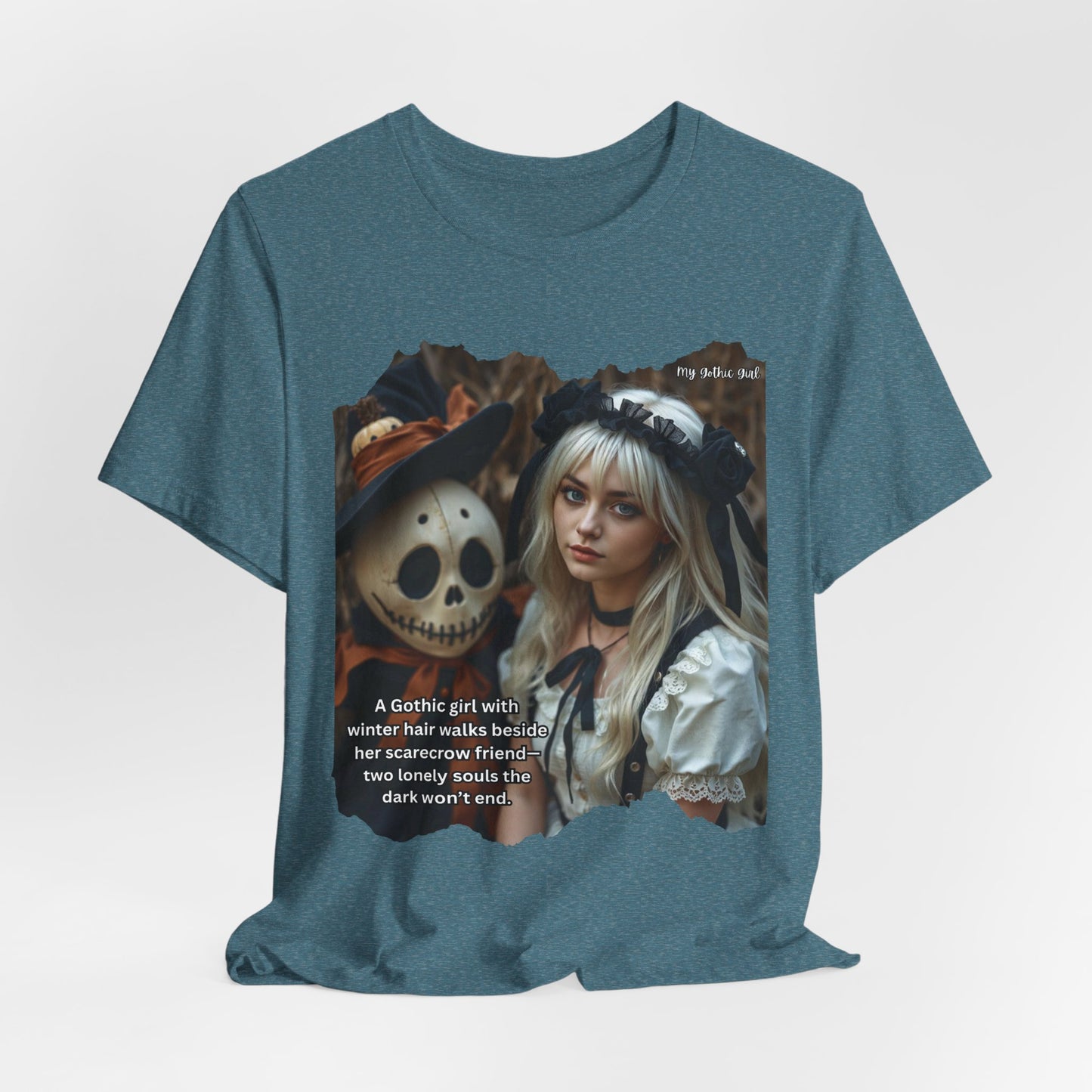 My Gothic Girl T-Shirt "Scarecrow Friend" – Whimsy Goth Streetwear, Dark Poetry Fashion, Alt Aesthetic Apparel