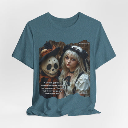 My Gothic Girl T-Shirt "Scarecrow Friend" – Whimsy Goth Streetwear, Dark Poetry Fashion, Alt Aesthetic Apparel