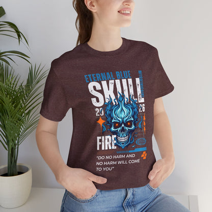 Eternal Blue Skull Flame Gothic Tee
