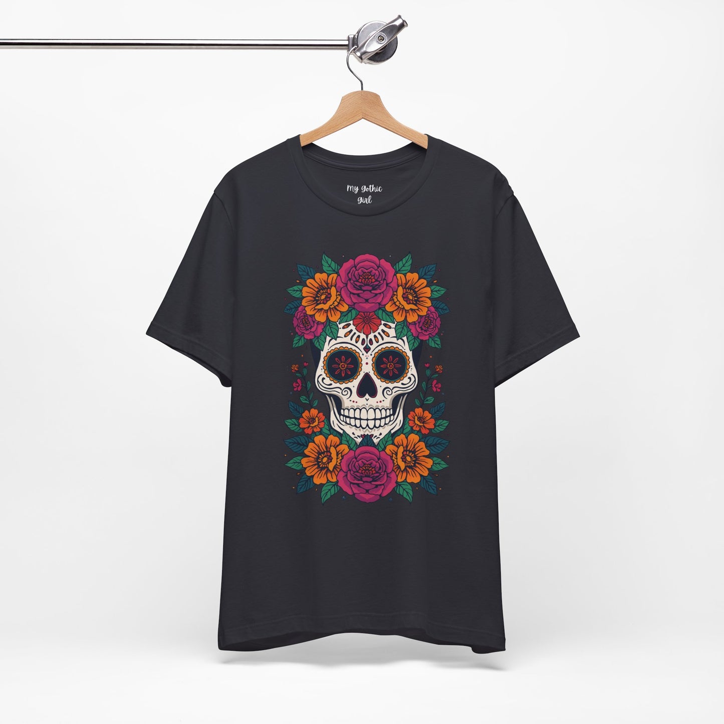 Sugar Skull Floral Tee — Day of the Dead Skull T-Shirt
