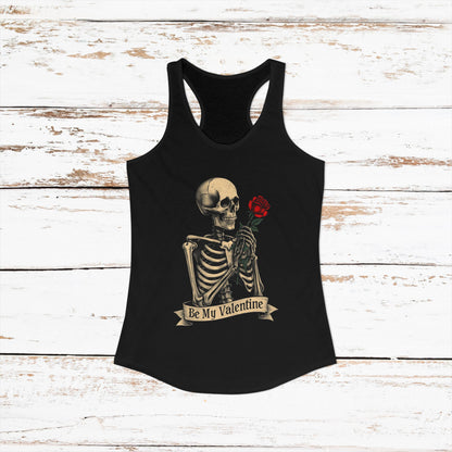 Be My Valentine Gothic Skeleton — Women's Racerback Tank Top