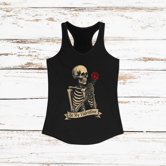 Be My Valentine Gothic Skeleton — Women's Racerback Tank Top