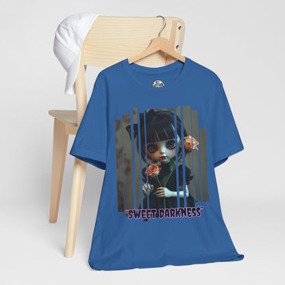 “Sweet Darkness” — Kawaii-style Gothic doll Graphic T-Shirt – Alt Aesthetic Poetic Goth Street-wear