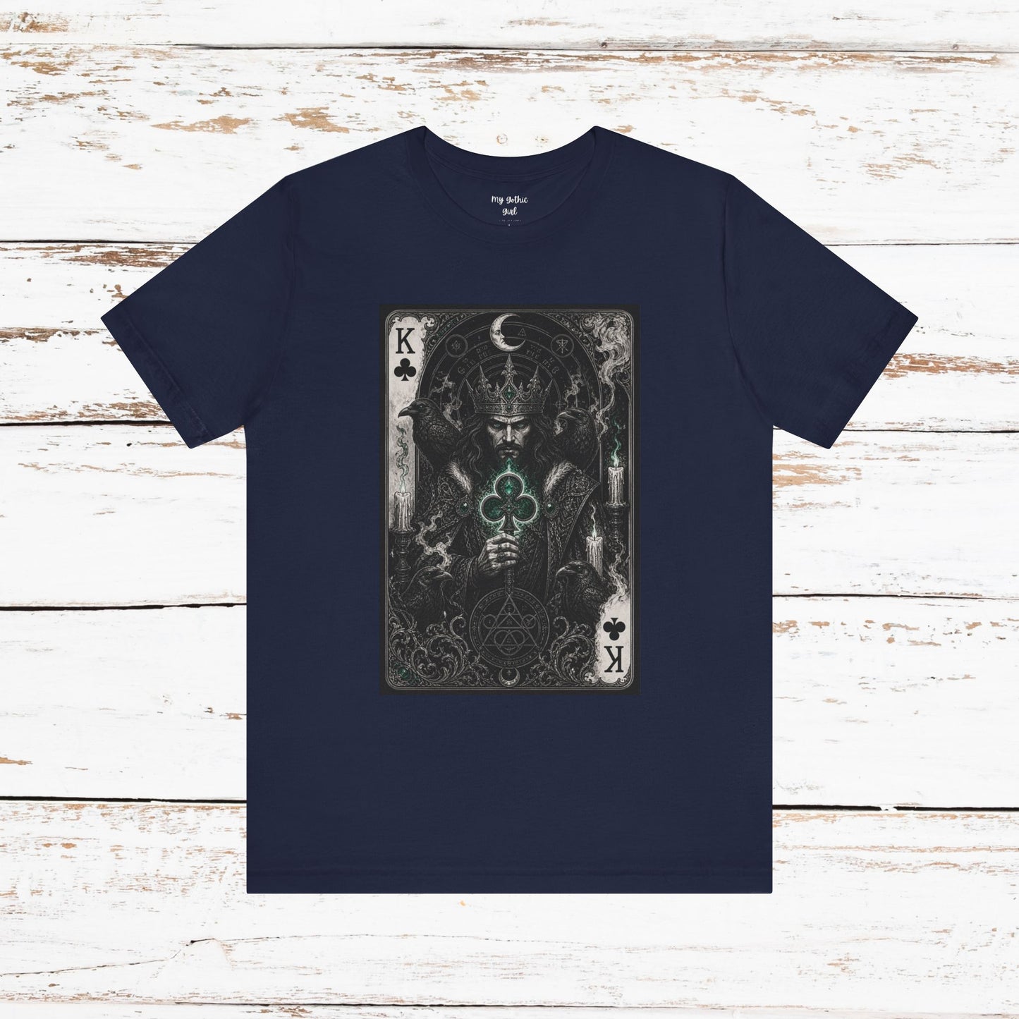 King of Clubs Playing Card T-Shirt — Gothic Card Deck Graphic Tee