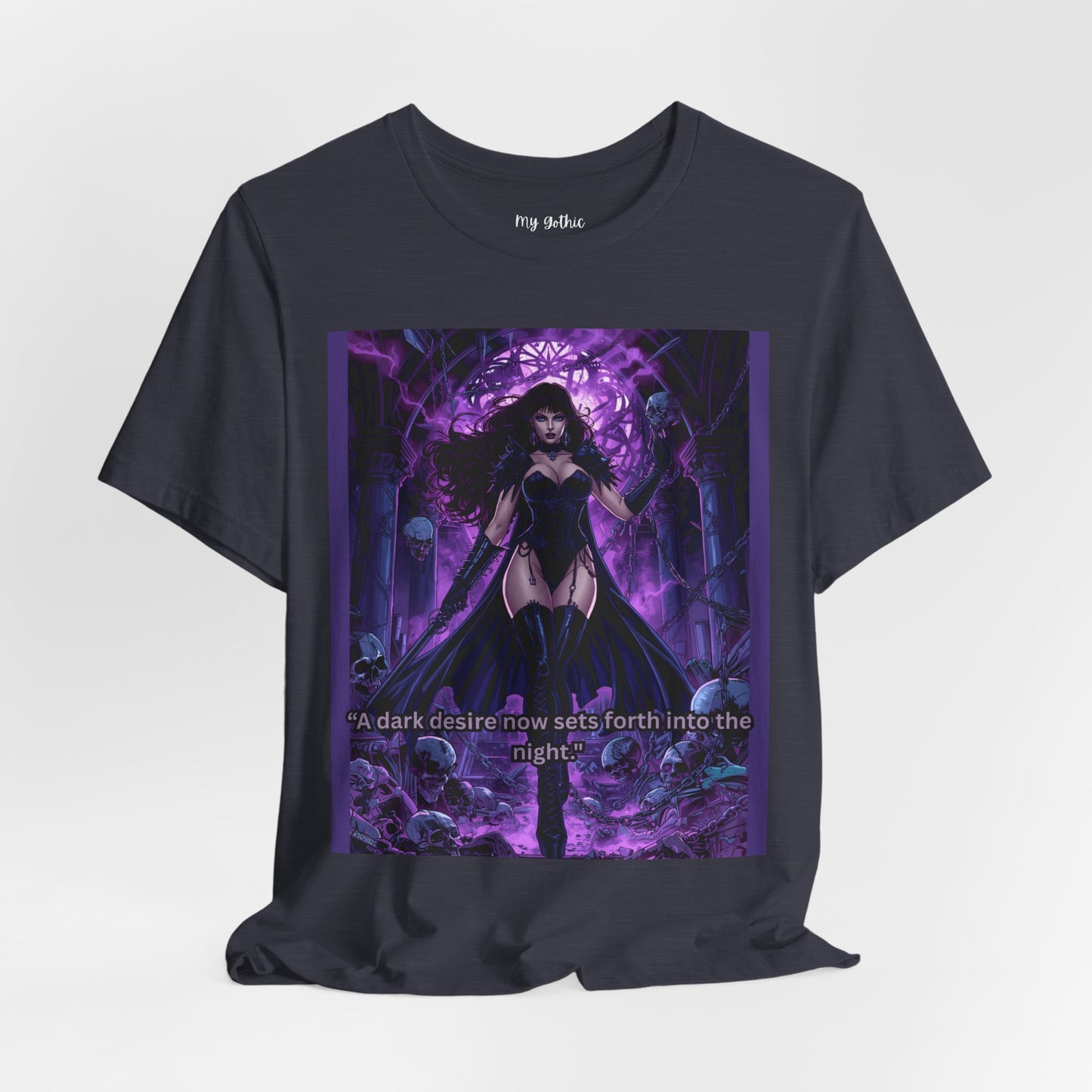 Dark Sorceress Graphic Tee — "A dark desire now sets forth into the night"