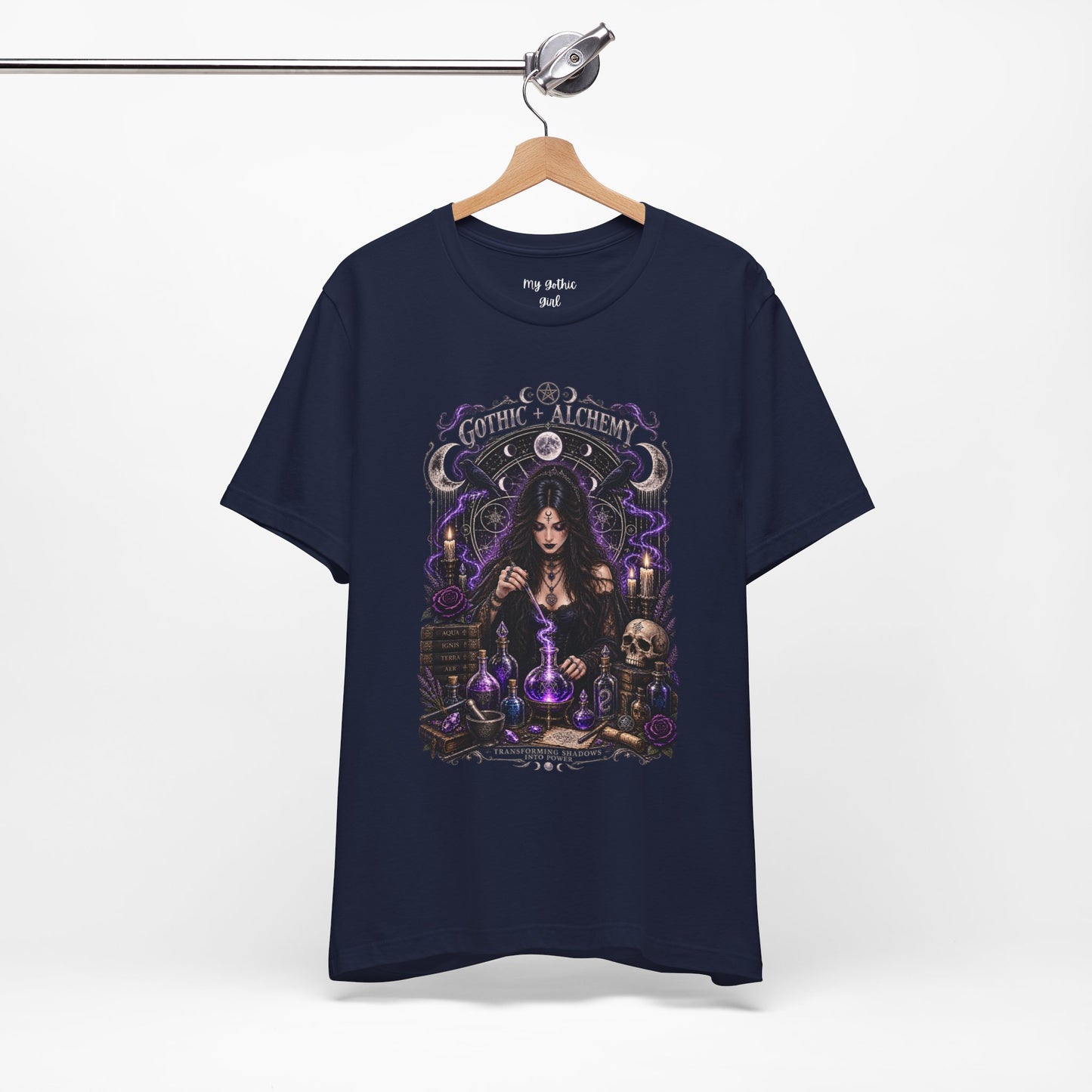Gothic Alchemy T-Shirt — Witch Potion Skull Graphic Tee