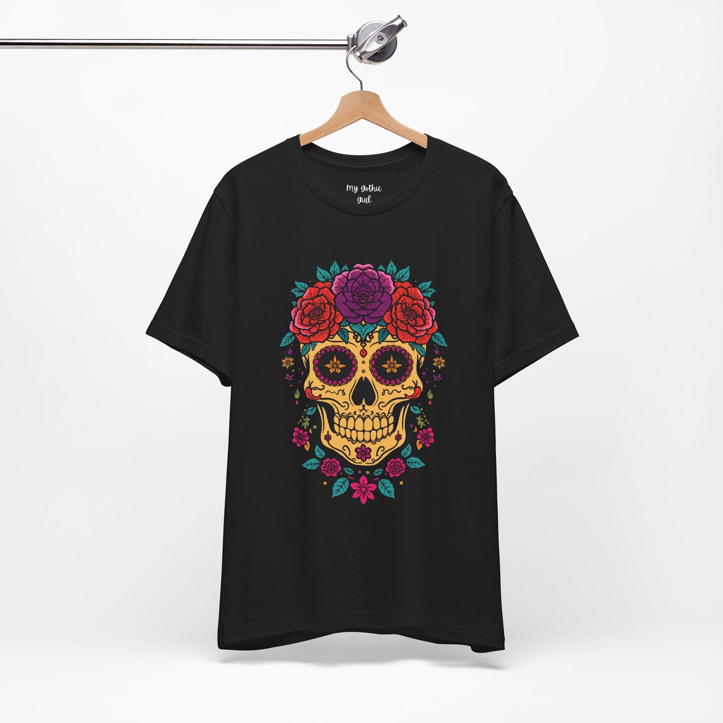 Day of the Dead Sugar Skull Tee — Floral Calavera Graphic T-Shirt