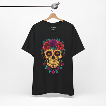 Day of the Dead Sugar Skull Tee — Floral Calavera Graphic T-Shirt