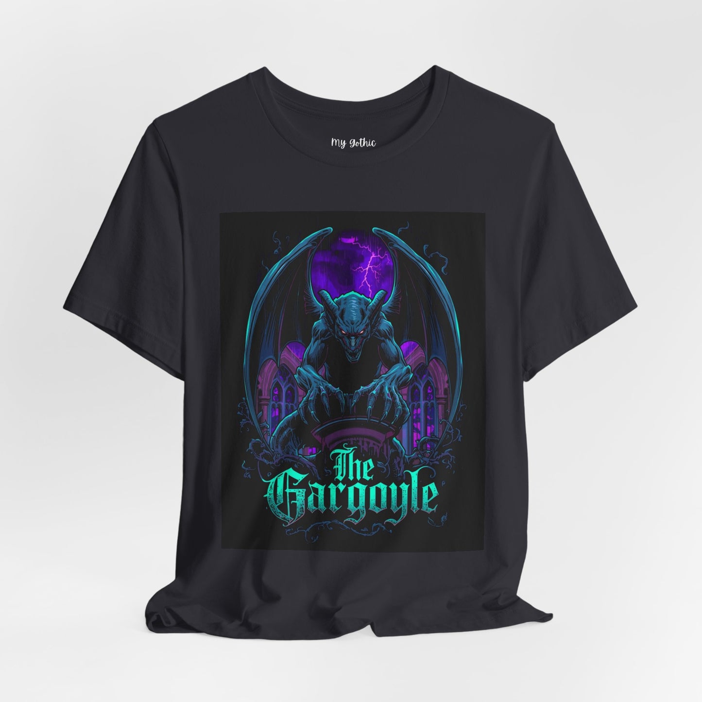 "The Gargoyle" — Dark Gothic Winged Statue Graphic Tee Design