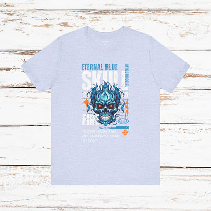 Eternal Blue Skull Flame Gothic Tee