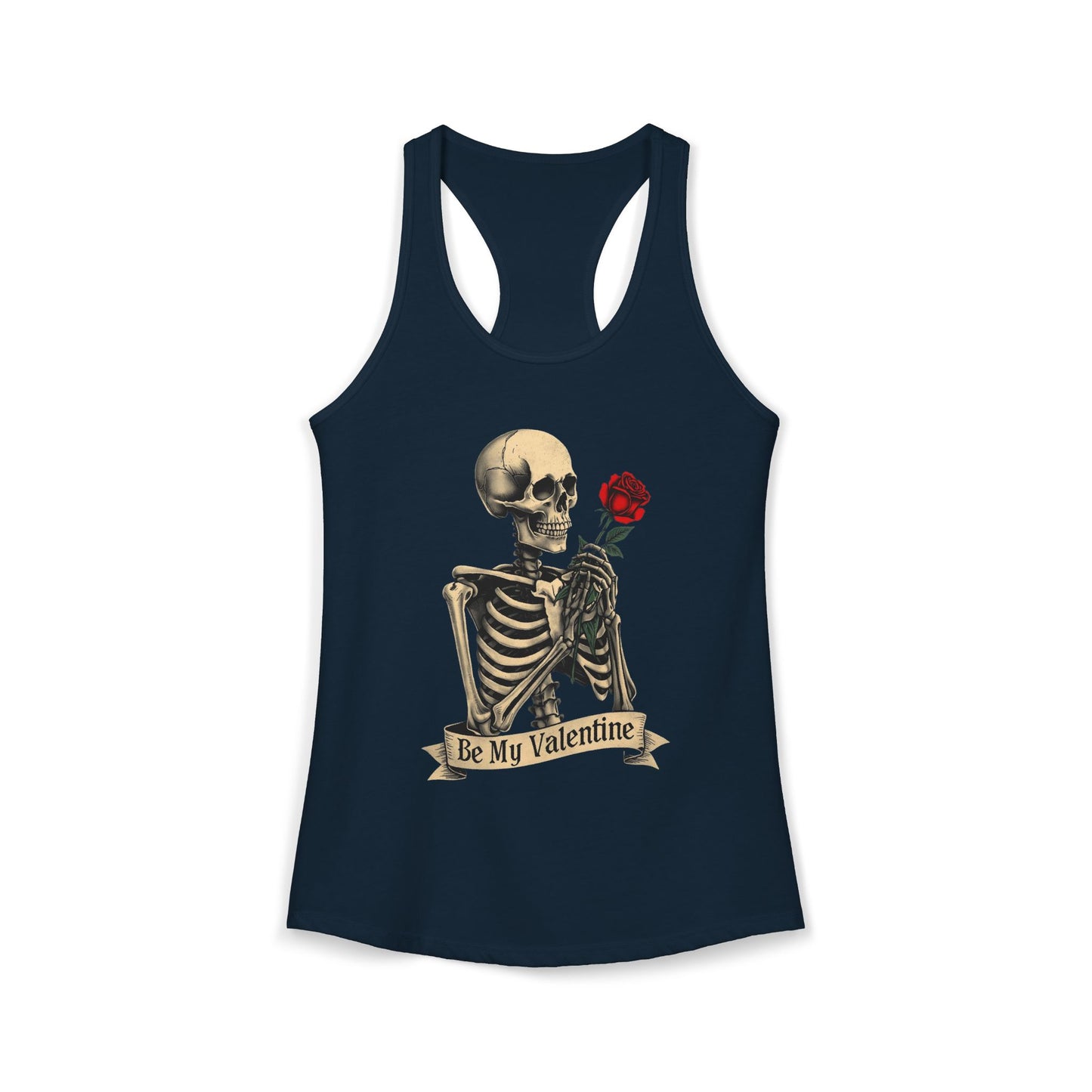 Be My Valentine Gothic Skeleton — Women's Racerback Tank Top