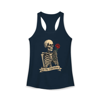 Be My Valentine Gothic Skeleton — Women's Racerback Tank Top