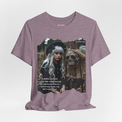 My Gothic Girl T-Shirt "Scarecrow Friend" – Whimsy Goth Streetwear, Dark Poetry Fashion, Alt Aesthetic Apparel