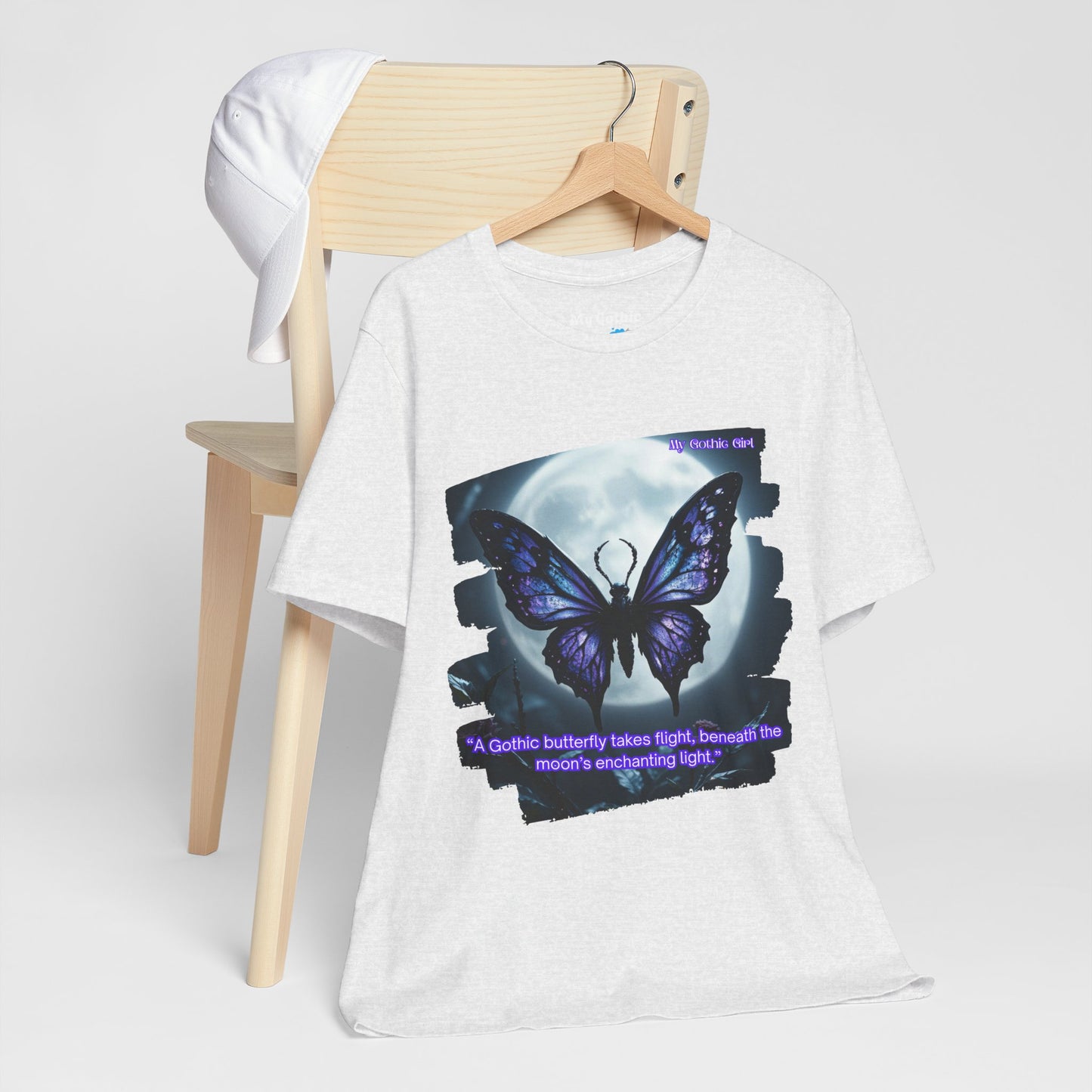 My Gothic Girl T-Shirt "Purple Gothic Butterfly" – Whimsy Goth Streetwear, Dark Poetry Fashion, Alt Aesthetic Apparel
