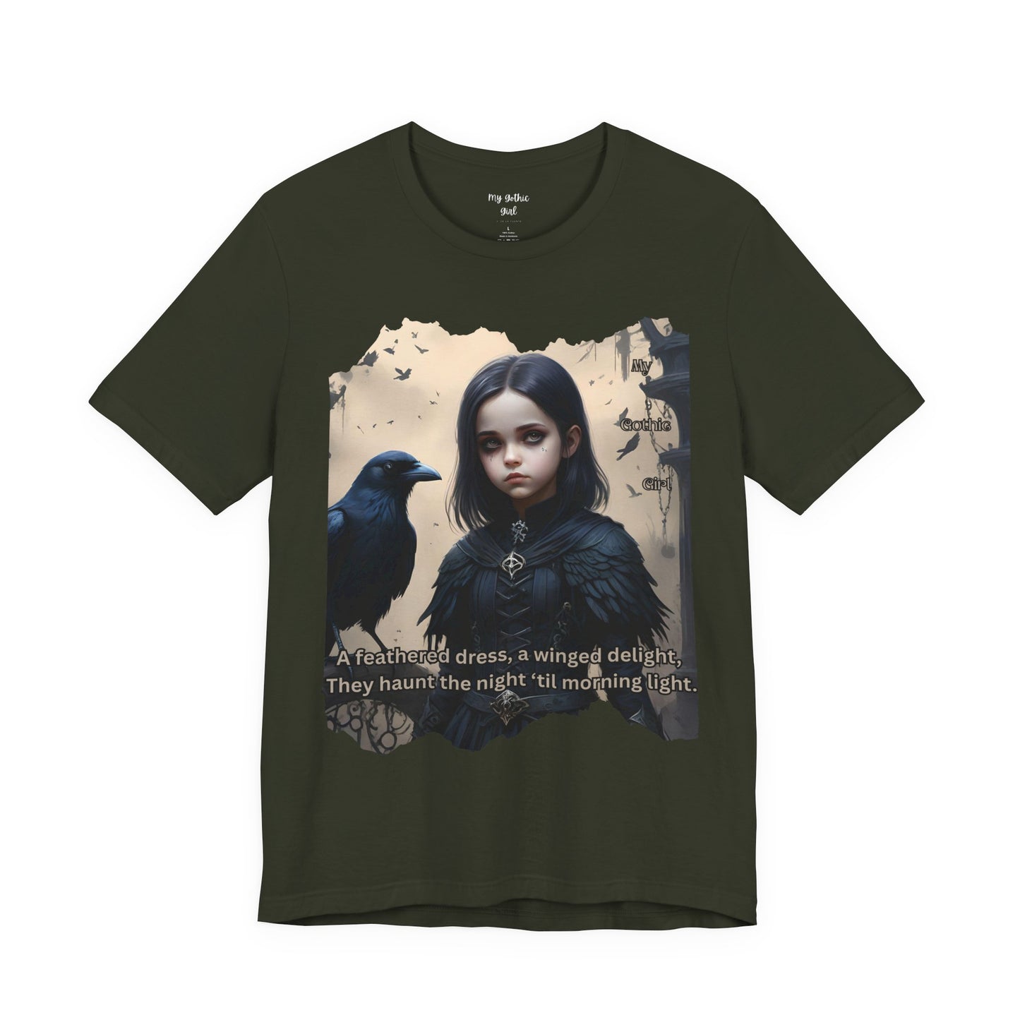 My Gothic Girl T-Shirt "Black Raven"  Whimsy Goth, Goth Fashion, Poetic Gothic Street Wear