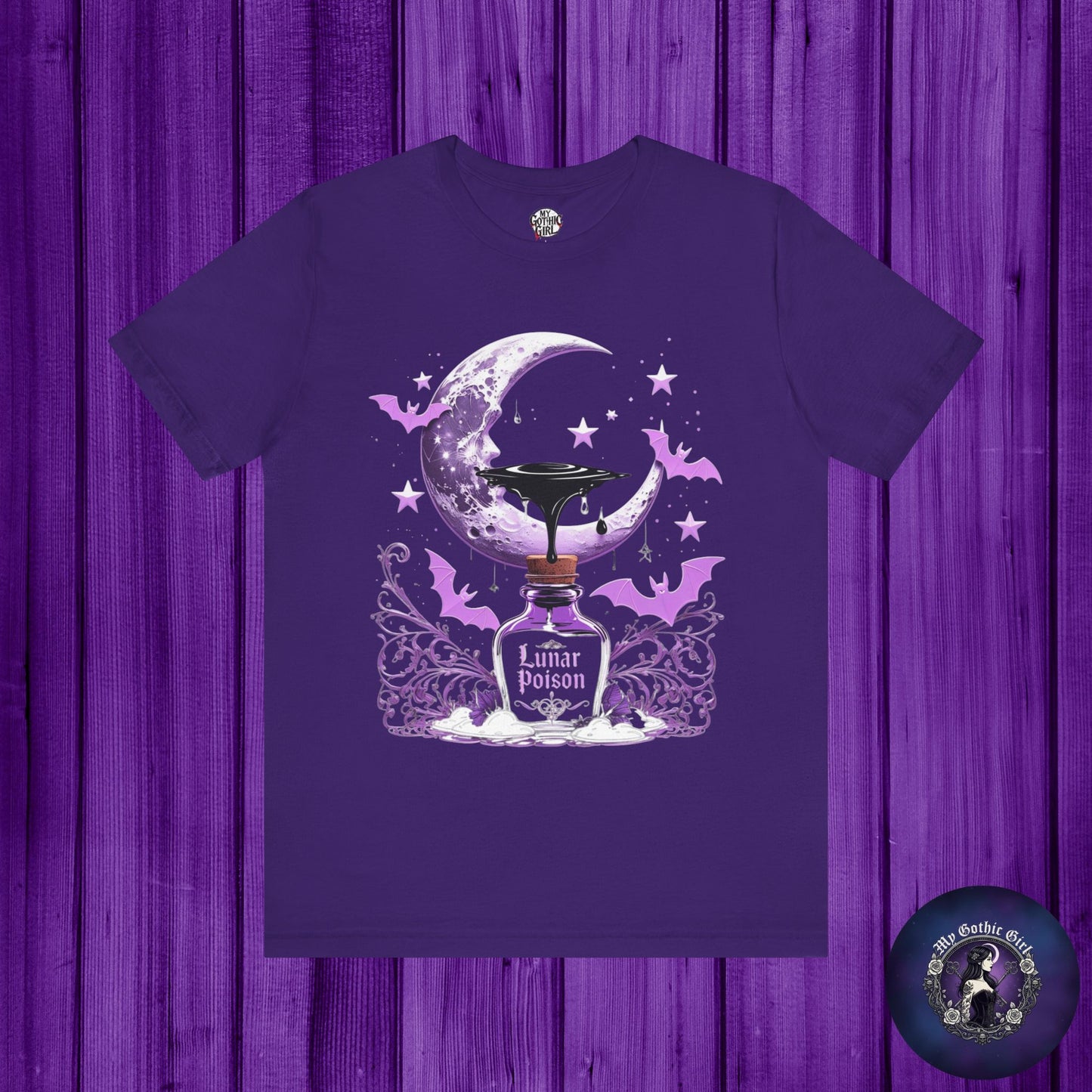 “Lunar Poison” — Celestial Alchemy Gothic Graphic T-Shirt – Alt Aesthetic Poetic Goth Street-wear
