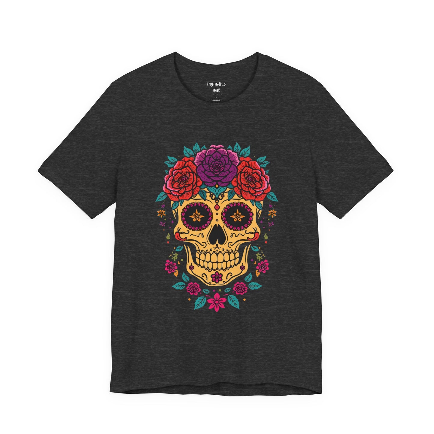 Day of the Dead Sugar Skull Tee — Floral Calavera Graphic T-Shirt