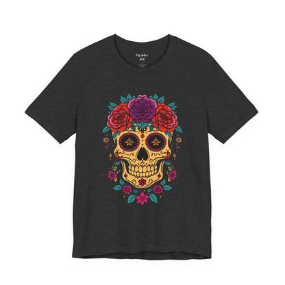 Day of the Dead Sugar Skull Tee — Floral Calavera Graphic T-Shirt