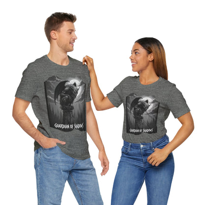 "Guardian of Shadows"  Gothic Graphic T-Shirt – Alt Aesthetic Poetic Goth Streetwear