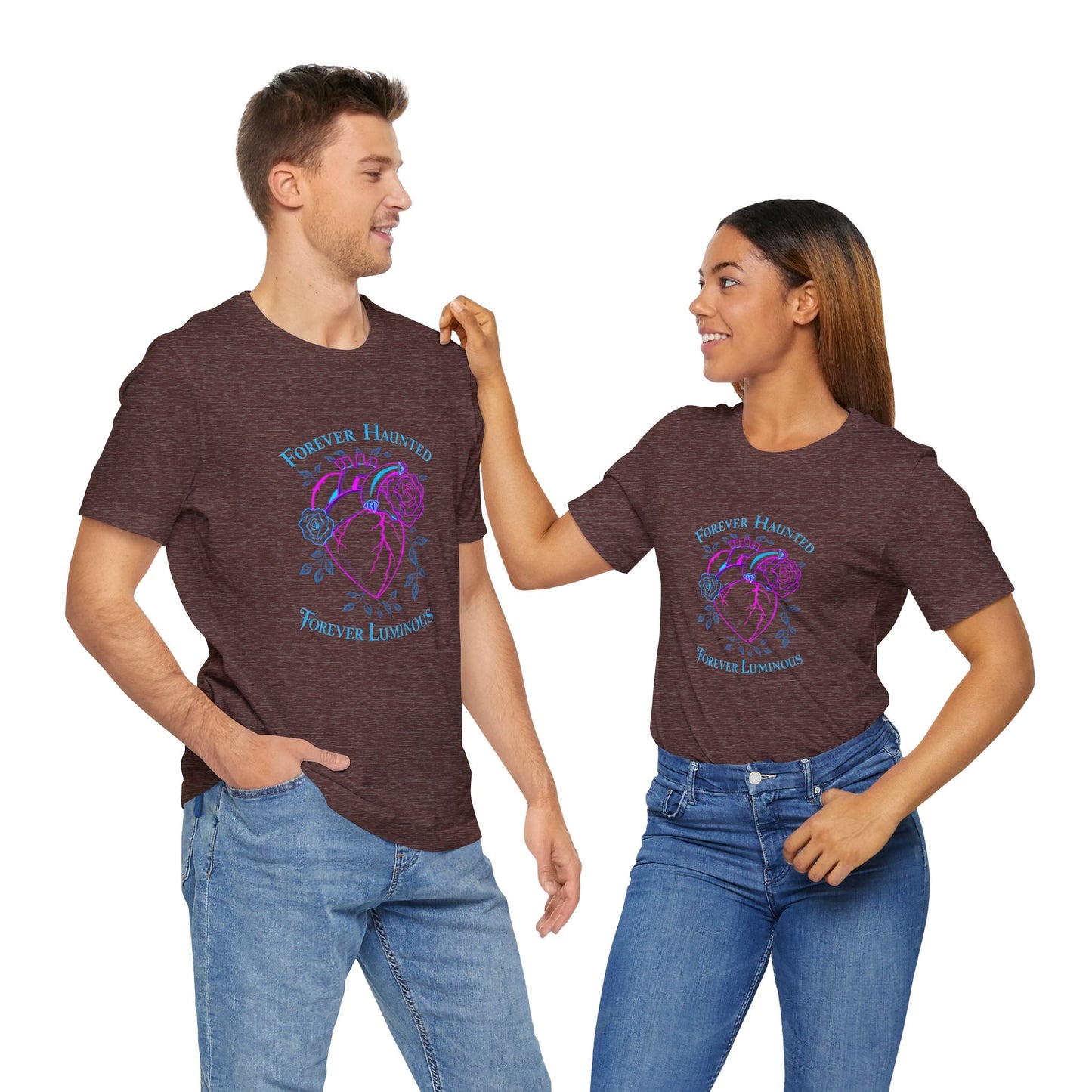 "FOREVER HAUNTED, FOREVER LUMINOUS"  Gothic Graphic T-Shirt – Alt Aesthetic Poetic Goth Streetwear