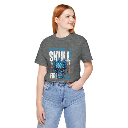 Eternal Blue Skull Flame Gothic Tee