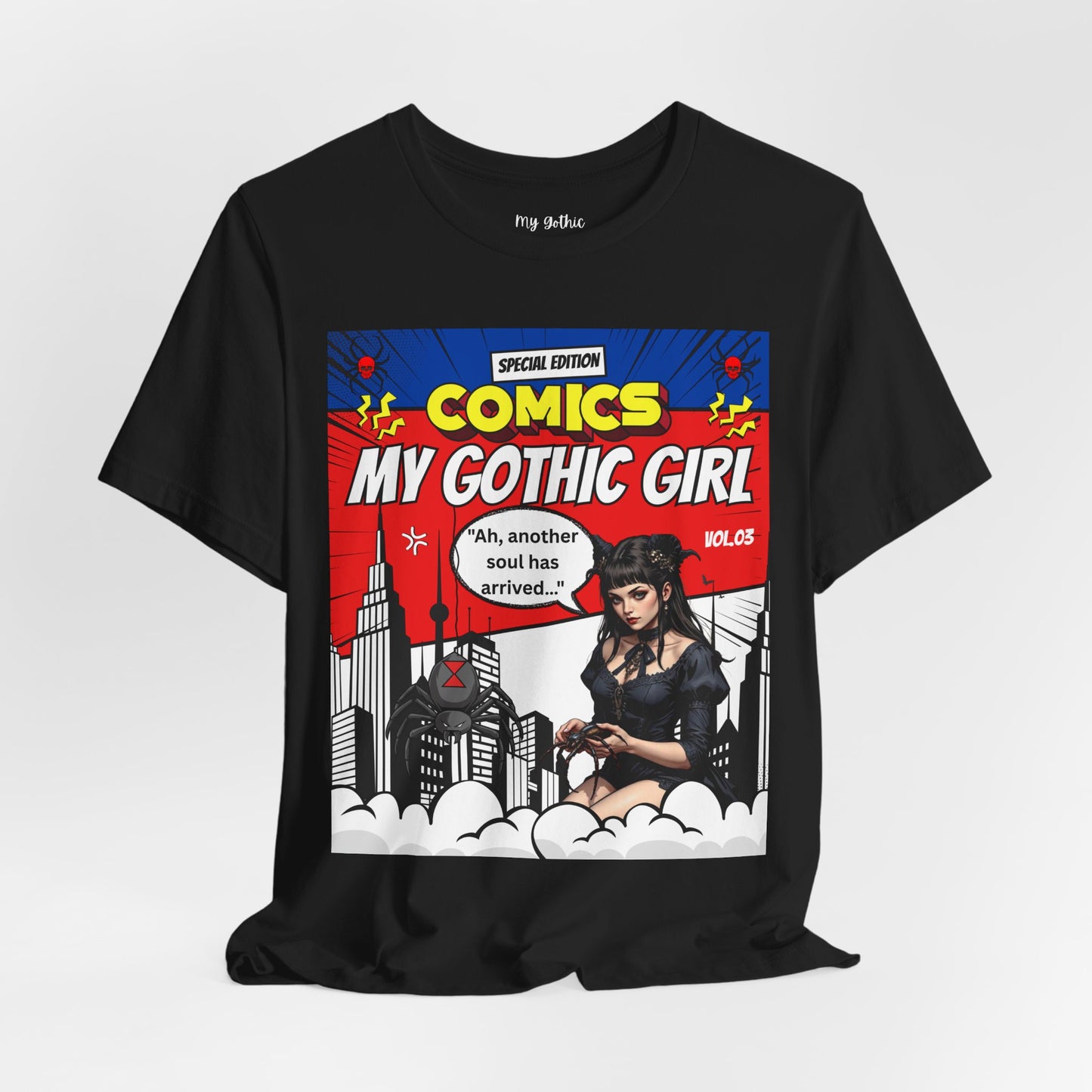 My Gothic Girl Comic Book Graphic Tee – Whimsy Goth Streetwear, Dark Poetry Fashion, Alt Aesthetic Apparel